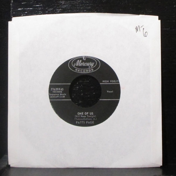Patti Page - One Of Us / What Will My Future Be 7" Mint- Vinyl 45 Mercury 1960 - Shuga Records