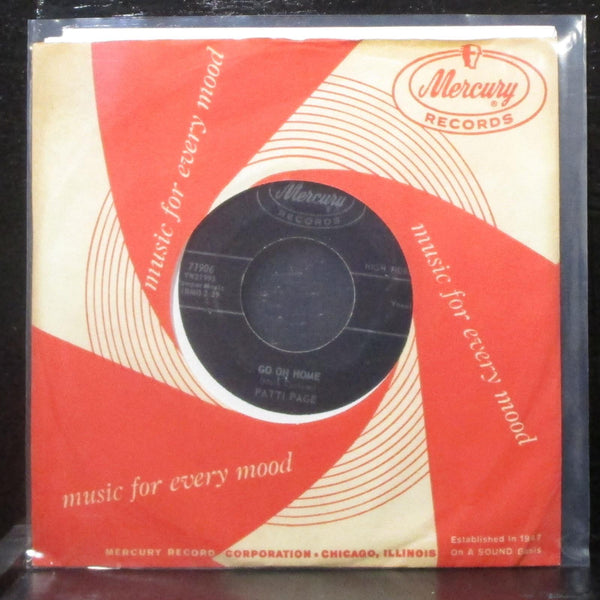 Patti Page - Go On Home / Too Late To Cry 7" Mint- Vinyl 45 Mercury 71906 USA - Shuga Records