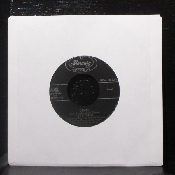 Patti Page - Dondi / A City Girl Stole My Country Boy 7" VG+ Vinyl 45 Mercury - Shuga Records
