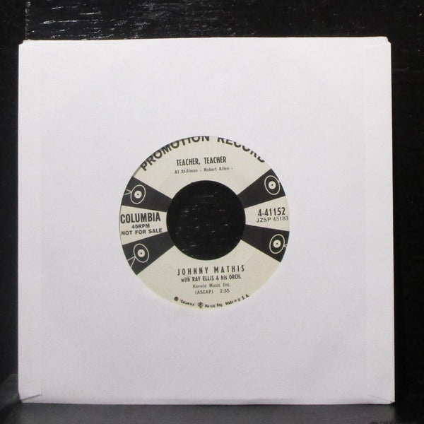 Johnny Mathis - All The Time / Teacher, Teacher 7" VG+ Promo Vinyl 45 Columbia - Shuga Records