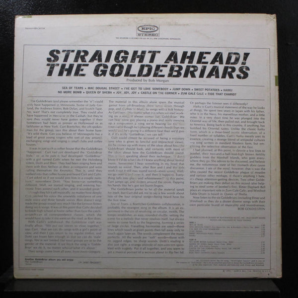 The Goldbriars - Straight Ahead LP VG+ BN 26114 Epic Yellow Lbl 1st Vinyl Record - Shuga Records