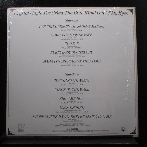 Crystal Gayle - I've Cried The Blue Right Out Of My Eyes LP New Sealed MCA-2334 - Shuga Records