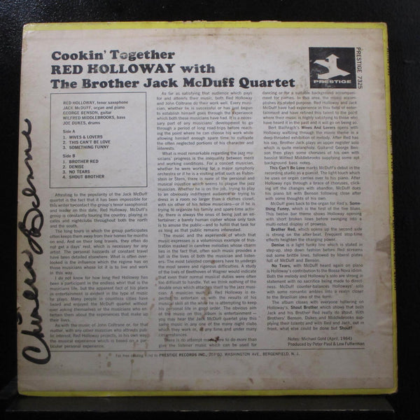 Red Holloway, McDuff - Cookin' Together LP VG+ PR 7325 Yellow 203 Bergenfield - Shuga Records