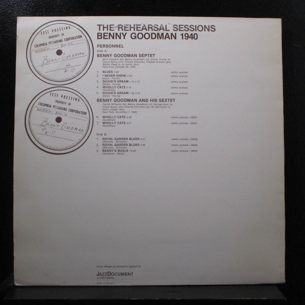 Benny Goodman - The Reahearsal Sessions LP Mint- VA-7997 Sweden Vinyl Record - Shuga Records
