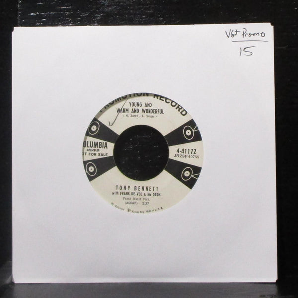 Tony Bennett - Young And Warm And Wonderful 7" VG+ Promo Vinyl 45 Columbia - Shuga Records