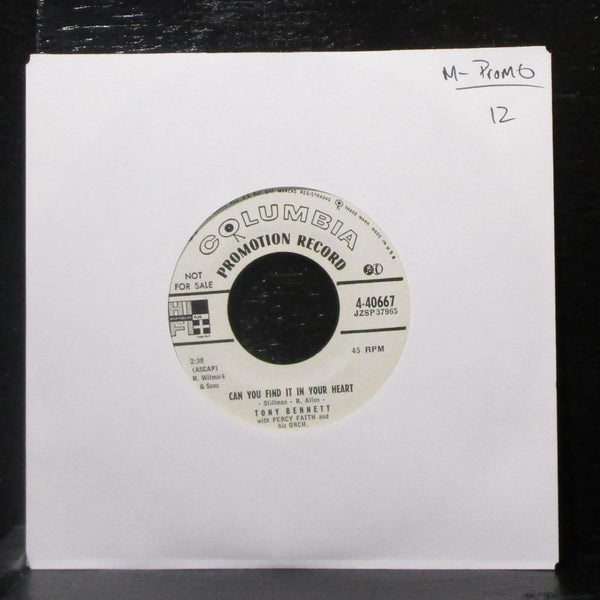 Tony Bennett - Can You Find It In Your Heart 7" Mint- Promo Vinyl 45 Columbia - Shuga Records