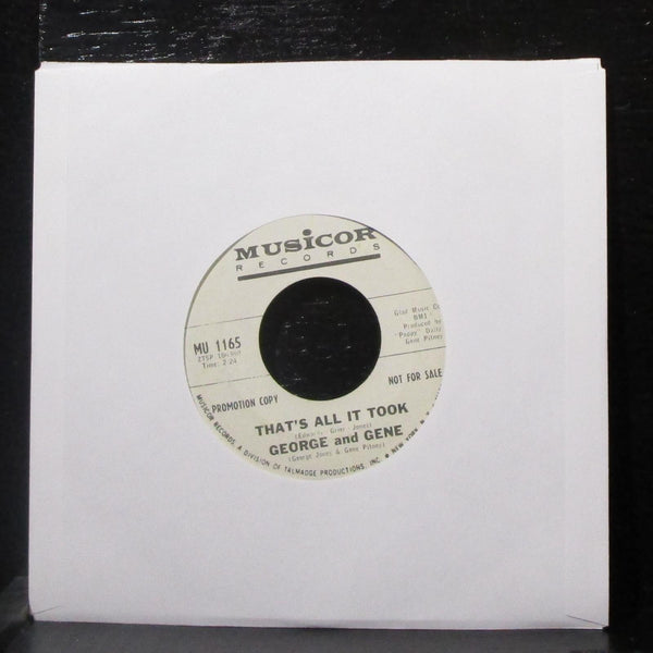 George & Gene - Y'All Come / That's All It Took 7" VG+ Promo Vinyl 45 Musicor - Shuga Records