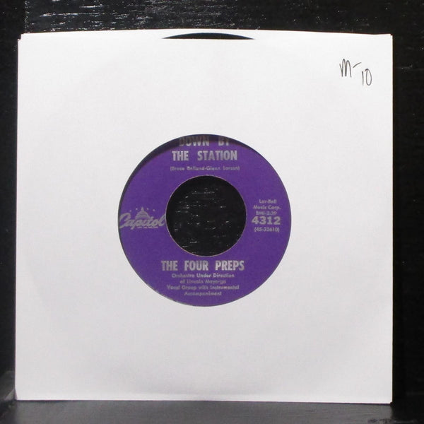 The Four Preps - Down By The Station / Listen Honey 7" Mint- Vinyl 45 Capitol - Shuga Records