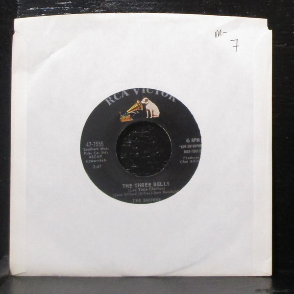 The Browns - The Three Bells / Heaven Fell Last Night 7" Mint- Vinyl 45 RCA 1959 - Shuga Records