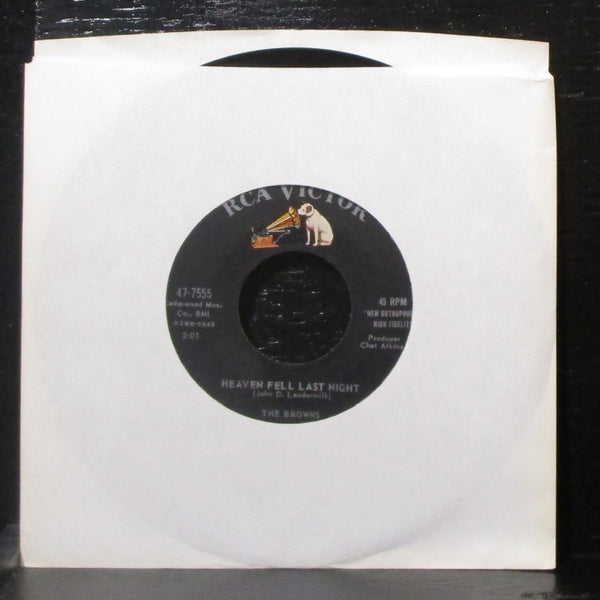 The Browns - The Three Bells / Heaven Fell Last Night 7" Mint- Vinyl 45 RCA 1959 - Shuga Records