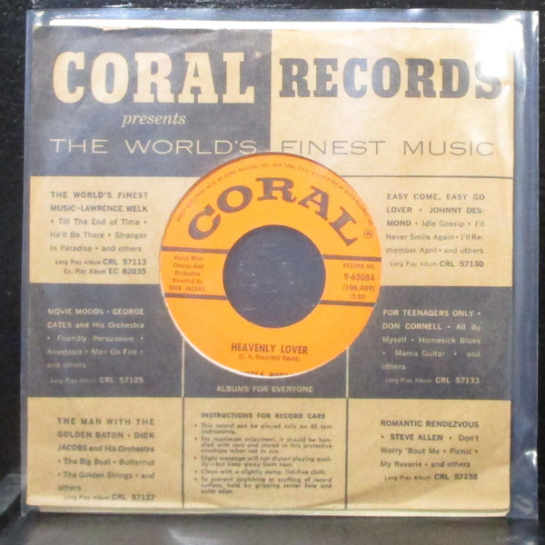 Teresa Brewer - Heavenly Lover / Fair Weather Sweetheart 7" Mint- Vinyl 45 Coral - Shuga Records