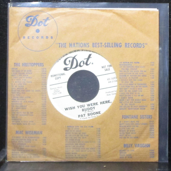 Pat Boone - Wish You Were Here, Buddy / Love For Love 7" Mint- Promo Vinyl 45 - Shuga Records