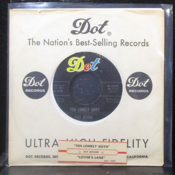 Pat Boone - Lover's Lane / Ten Lonely Guys 7" Mint- Vinyl 45 Dot 45-16391 USA - Shuga Records
