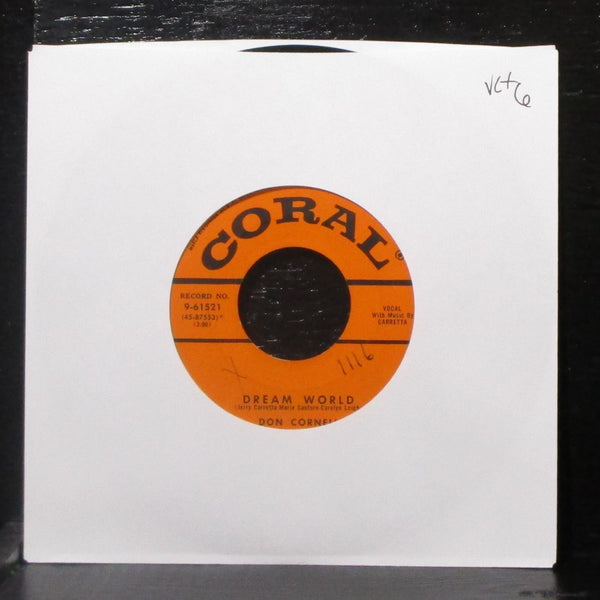 Don Cornell - Dream World / Young Abe Lincoln 7" VG+ Vinyl 45 Coral 9-61521 USA - Shuga Records