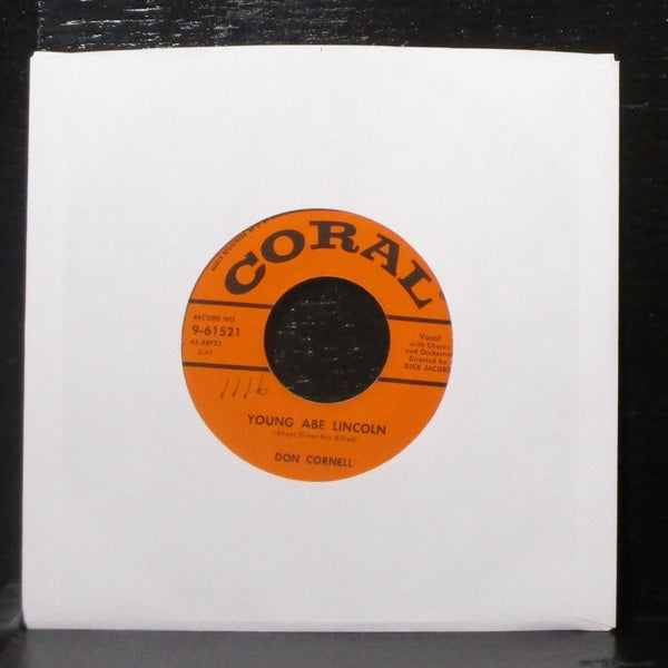 Don Cornell - Dream World / Young Abe Lincoln 7" VG+ Vinyl 45 Coral 9-61521 USA - Shuga Records