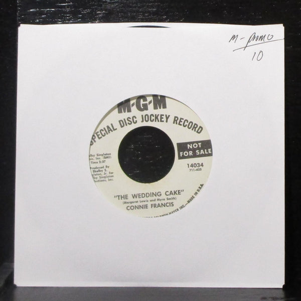 Connie Francis - The Wedding Cake 7" Mint- Promo Vinyl 45 MGM 14034 USA 1969 - Shuga Records
