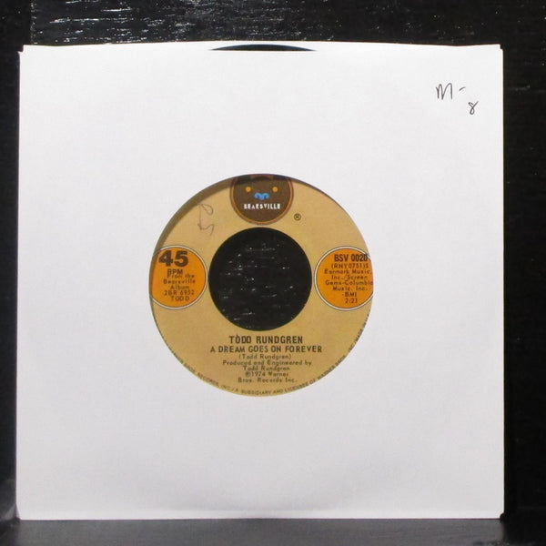 Todd Rundgren - A Dream Goes On Forever / Heavy Metal Kids 7" Mint- Vinyl 45 - Shuga Records