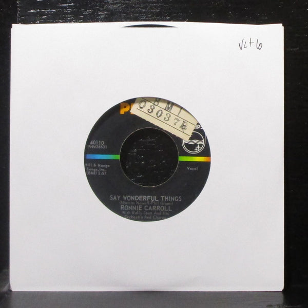 Ronnie Carroll - Say Wonderful Things / Please Tell Me Your Name 7" VG+ Vinyl 45 - Shuga Records
