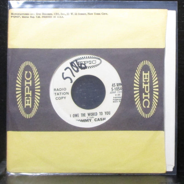 Tommy Cash - Six White Horses / I Owe The World To You 7" VG+ Promo Vinyl 45 - Shuga Records