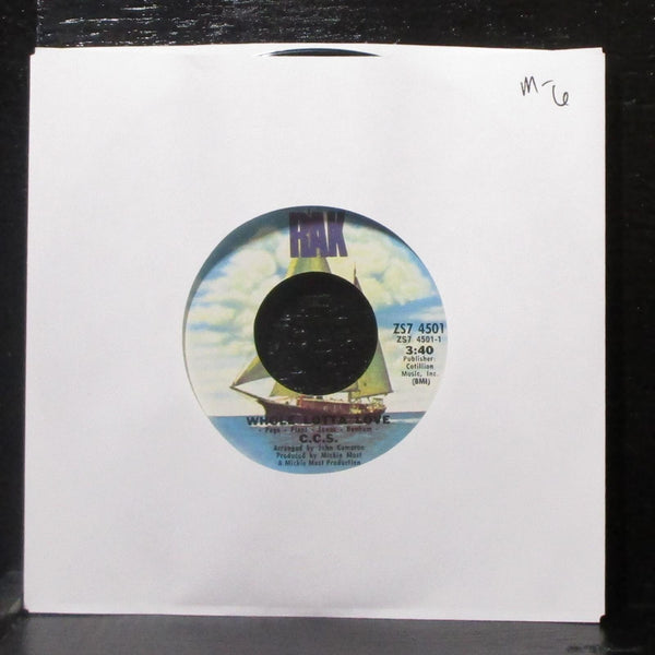 C.C.S. - Whole Lotta Love / Boom Boom 7" Mint- Vinyl 45 RAK ZS7 4501 USA 1971 - Shuga Records
