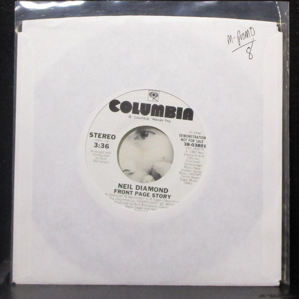Neil Diamond - Front Page Story 7" Mint- Promo Vinyl 45 Columbia 38-03801 USA - Shuga Records