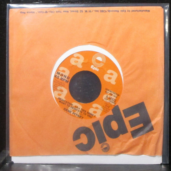 Gene Pitney - Dedication 7" Mint- Promo Vinyl 45 Epic 8-50332 USA 1977 - Shuga Records