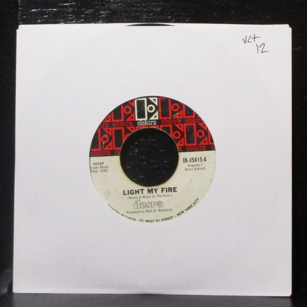 The Doors - Light My Fire / The Cyrstal Ship 7" VG+ Vinyl 45 Elektra EK-45615 - Shuga Records