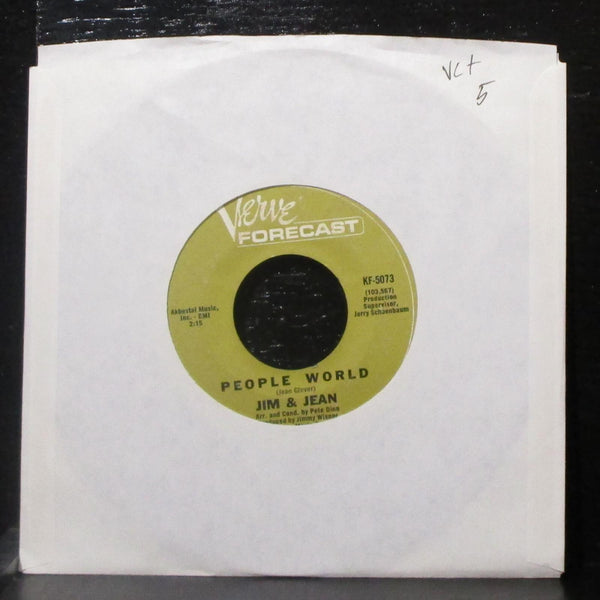 Jim & Jean - People World / Time Goes Backwards 7" VG+ Vinyl 45 Verve KF-5073 - Shuga Records