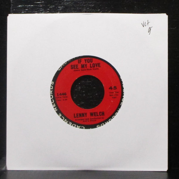Lenny Welch - Father Sebastian / If You See My Love 7" VG+ Vinyl 45 Cadence 1446 - Shuga Records