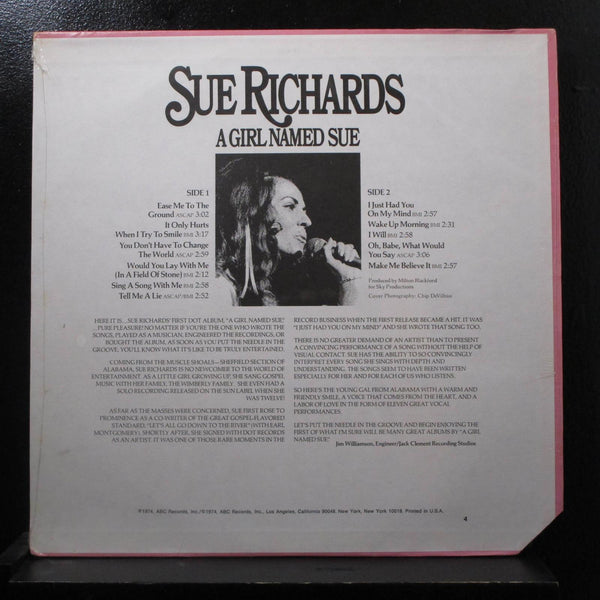Sue Richards - A Girl Name Sue LP New Sealed DOSD-2012 USA 1974 Vinyl Record - Shuga Records
