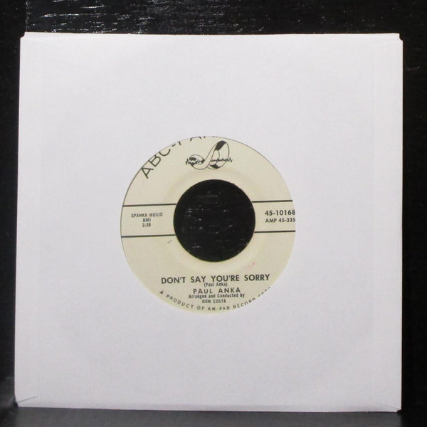 Paul Anka - The Story Of My Love / Don't Say You're Sorry 7" VG+ Promo Vinyl 45 - Shuga Records