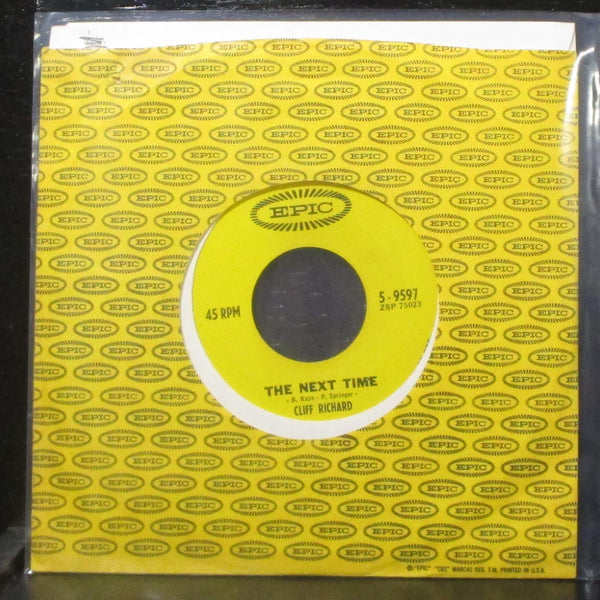 Cliff Richard - The Next Time / Lucky Lips 7" Mint- Vinyl 45 Epic 5-9597 USA - Shuga Records