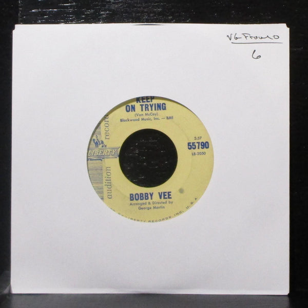 Bobby Vee - Keep On Trying 7" VG Promo Vinyl 45 Liberty 55790 USA 1965 - Shuga Records