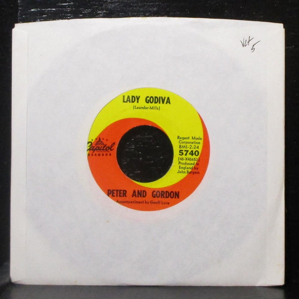 Peter & Gordon - Lady Godiva / Morning's Calling 7" VG+ Vinyl 45 Capitol 5740 - Shuga Records