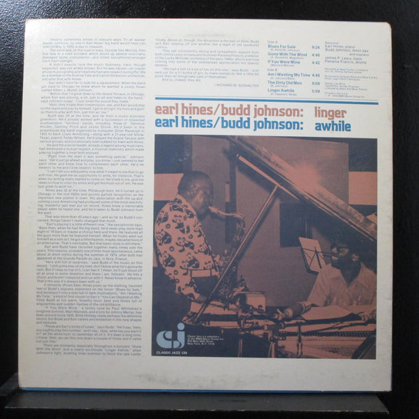 Earl Hines / Budd Johnson - Linger Awhile (1974) - Mint- LP Record 1979 Classic Jazz Vinyl - Jazz - Shuga Records