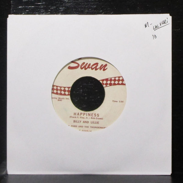 Billy & Lillie - Happiness / Creepin', Crawlin', Cryin' 7" Mint- 45 Swan lbl var - Shuga Records