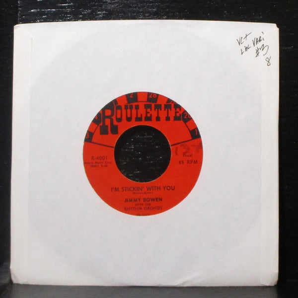 Jimmy Bowen - I'm Stickin' With You / Ever Lovin' Fingers 7" VG+ 45 lbl var 3 - Shuga Records