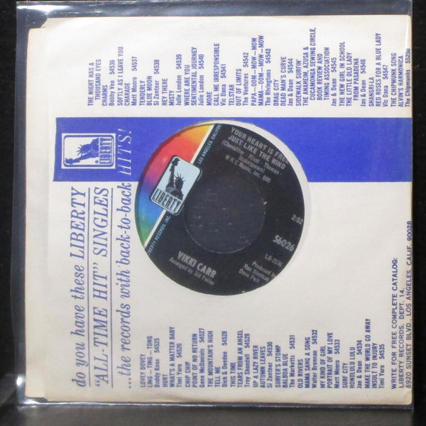 Vikki Carr - She'll Be There / Your Heart Is Free Just Like The Wind 7" Mint- 45 - Shuga Records