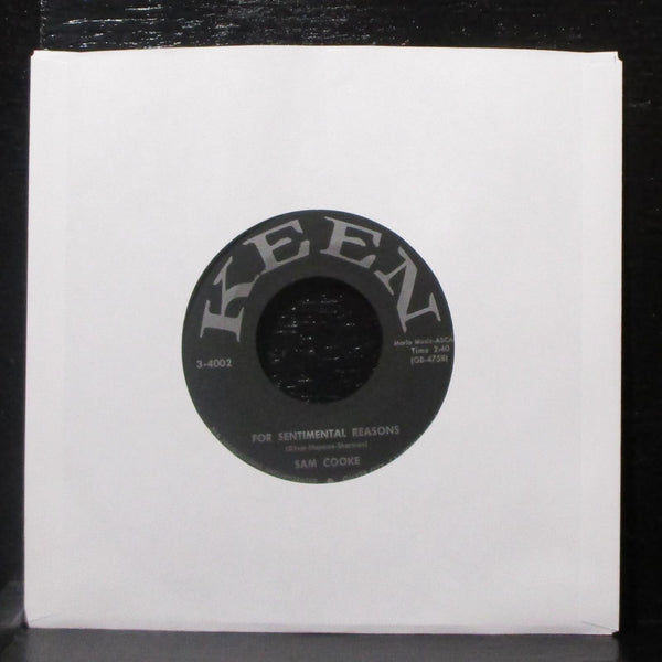Sam Cooke - For Sentimental Reasons / Desire Me 7" VG+ Vinyl 45 Keen 3-4002 USA - Shuga Records