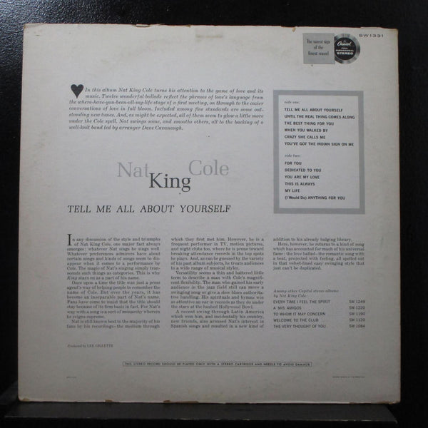 Nat King Cole - Tell Me About Yourself LP VG+ SW-1331 Capitol 1st Vinyl Record - Shuga Records