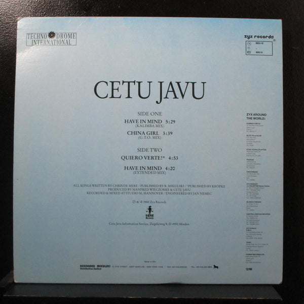 Cetu Javu - Have In Mind 12" 45 RPM  Mint- ZYX-6053 USA 1988 Vinyl Record - Shuga Records