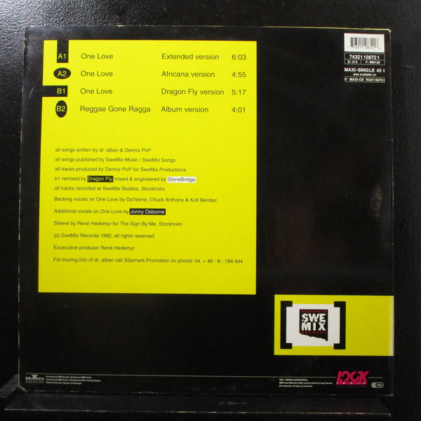 Dr. Alban - One Love 12" 45 RPM Mint- 74321 108721 Germany Vinyl Record - Shuga Records