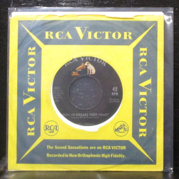 Neil Sedaka - I Hope He Breaks Your Heart / Too Late 7" Mint- Vinyl 45 RCA 1964 - Shuga Records