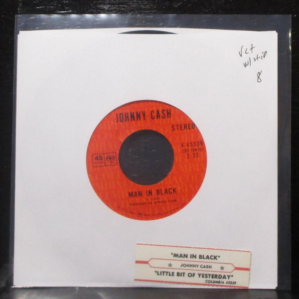 Johnny Cash - Man In Black / Little Bit Of Yesterday 7" VG+ Vinyl 45 w/tag - Shuga Records