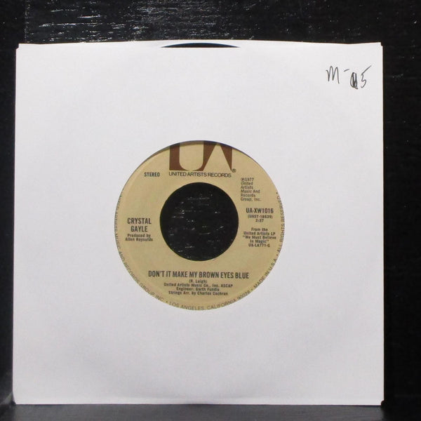 Crystal Gayle - Don't It Make My Brown Eyes Blue 7" Mint- Vinyl 45 UA-XW1016 - Shuga Records