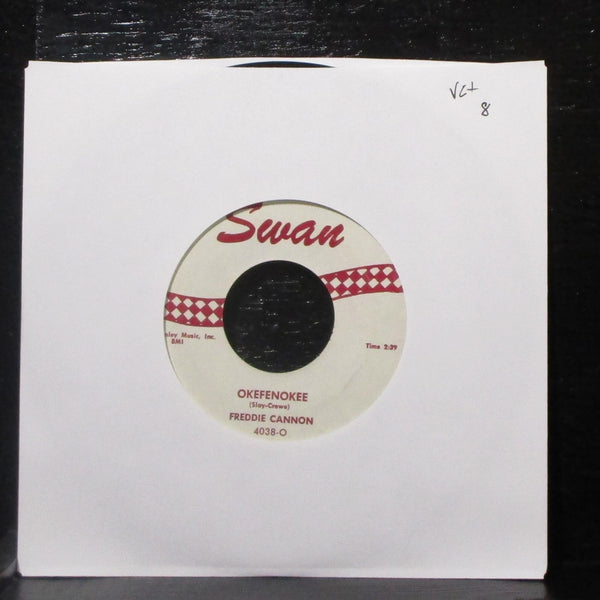 Freddie Cannon - Okefenokee / Kookie Hat 7" VG+ Vinyl 45 Swan 4038 USA 1959 - Shuga Records