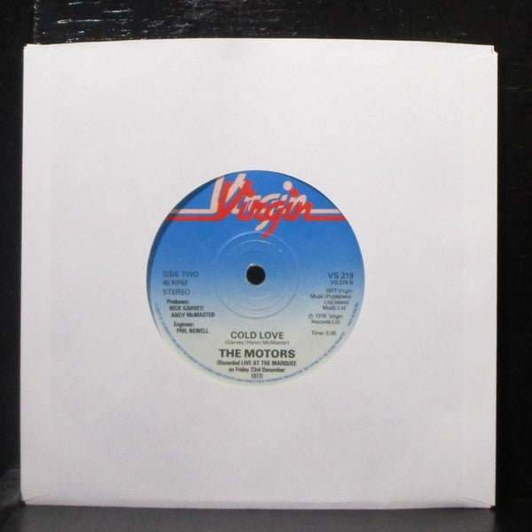 The Motors - Airport / Cold Love 7" VG+ Vinyl 45 Virgin VS 219 UK 1978 - Shuga Records
