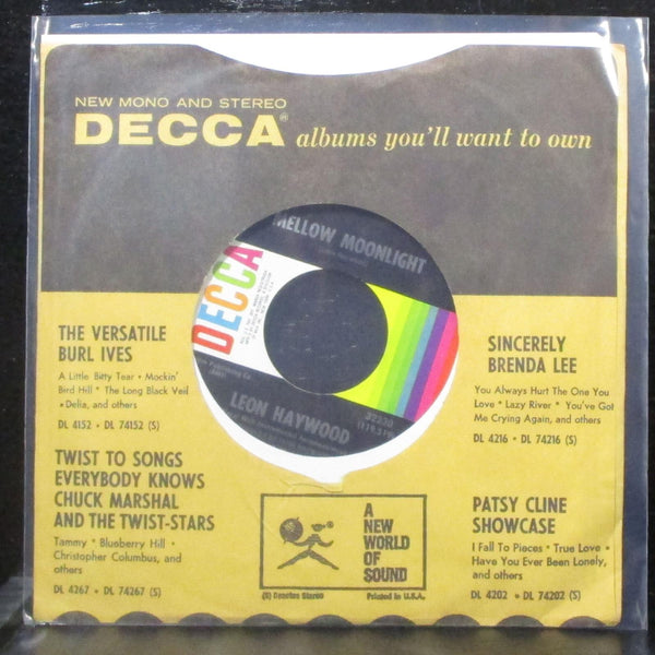 Leon Haywood - Mellow Moonlight / Tennessee Waltz 7" Mint- Vinyl 45 Decca 1967 - Shuga Records