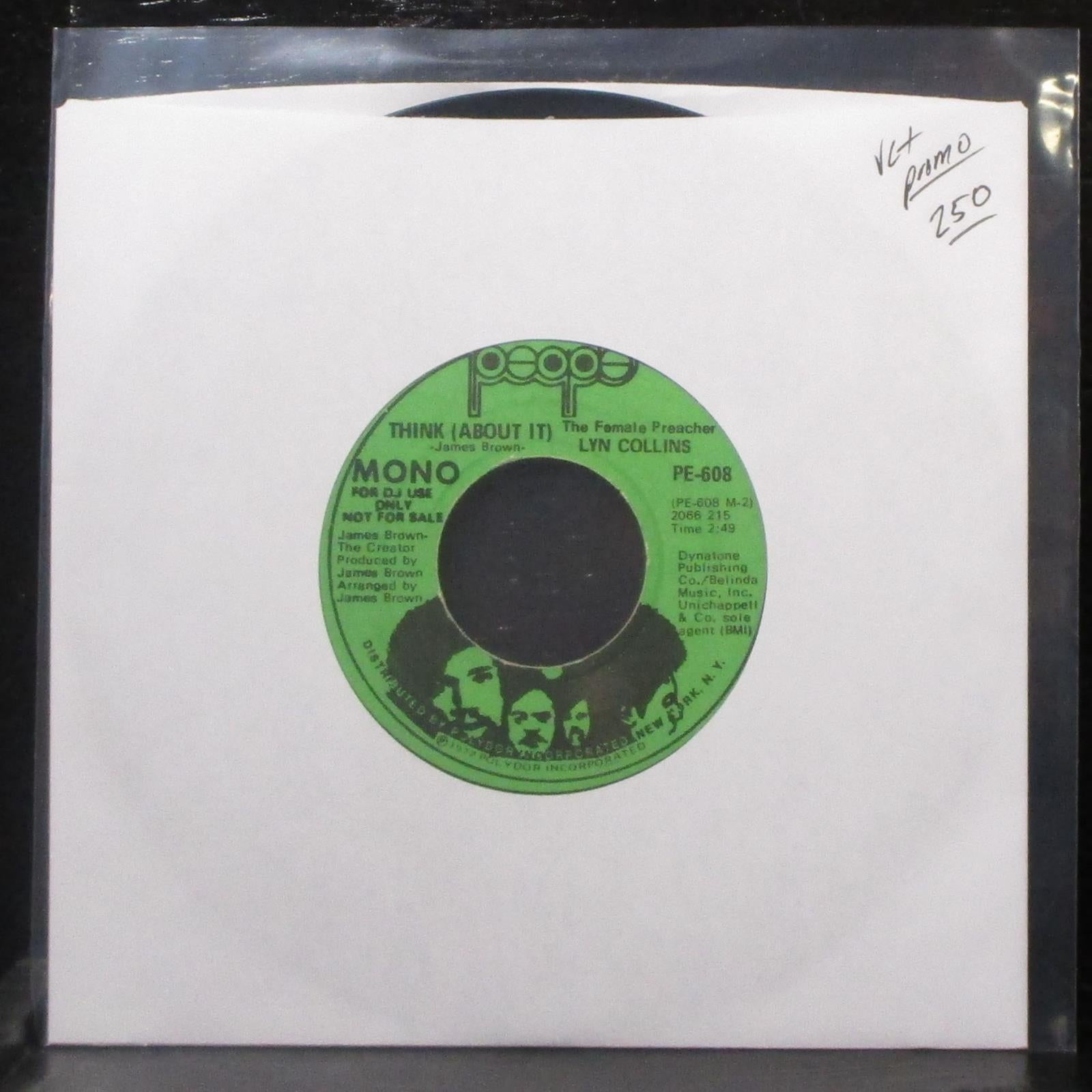 Lyn Collins - Think (About It) 7" VG+ Promo Vinyl 45 People PE-608 USA 1972 - Shuga Records