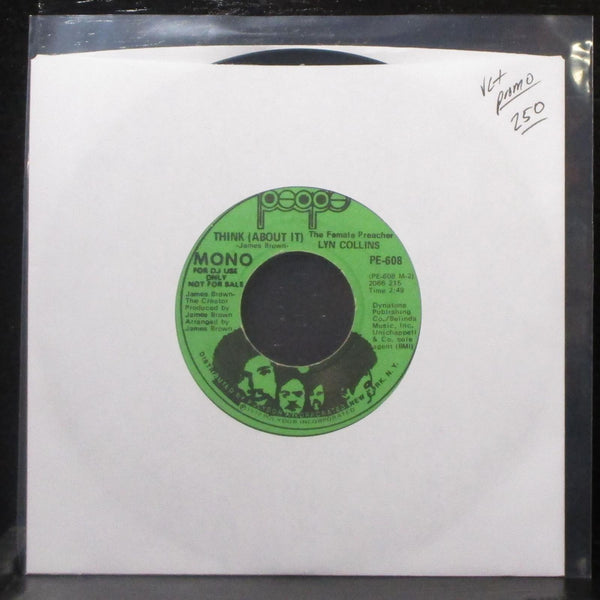 Lyn Collins - Think (About It) 7" VG+ Promo Vinyl 45 People PE-608 USA 1972 - Shuga Records